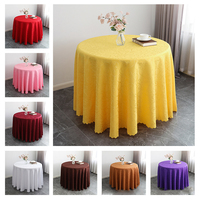 Nappe ronde en jacquard, polyester, prix de gros, jaune, blanc, bleu, pour la décoration de table d'hôtel, de banquet, de réunion, de mariage