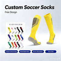 Chaussettes de sport pour hommes, longues et épaisses, de haute qualité, multicolores, antidérapantes, avec fond en tissu éponge, pour le football