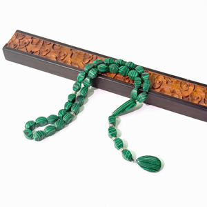 Chapelet de prière musulman 10mm 33 perles en <span class=keywords><strong>malachite</strong></span>, Bracelet de prière islamique Tishbiha, Misbaha, Imam Kerbai, Subha, Syrup, Tabiha pour le pèlerinage - Product Image 2