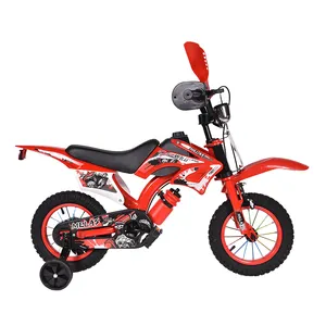 2023 Populaire Goedkope Prijs Kids Bike Vierwielige Motor Type Fiets 16 Inch Stalen Frame Motorfiets Voor Kinderen Met Trainingswiel