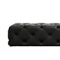 Pouf carré en cuir véritable de style américain, luxe léger, rembourrage en éponge haute densité, pour salon et chambre à coucher
