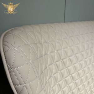 Phật Sơn thắp sáng eponge đổ chambre một coucher, vua thắp sáng đôi, luxueux, revetement En cuir GRIS ET Noir - Product Image 3