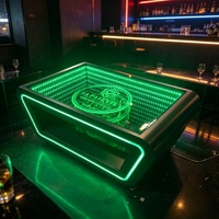 Table de bar lumineuse à LED avec logo personnalisé, éclairage infini, pour discothèque, pub, lounge