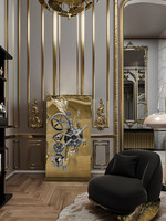 Style italien lumière luxe haut de gamme en acier inoxydable antivol coffre-fort créatif Designer Villa Mansion Art mot de