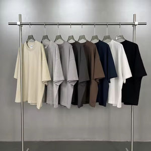 T-shirt Corta da <span class=keywords><strong>Uomo</strong></span> Boxy, Alta Qualità 100% Cotone Lavorato a Maglia, <span class=keywords><strong>Oversize</strong></span>, Tinta Unita, Streetwear, <span class=keywords><strong>Abbigliamento</strong></span> Personalizzato all'Ingrosso - Product Image 2