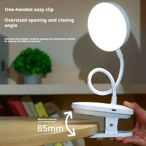 ไฟ LED แบบชาร์จไฟได้ โคมไฟตั้งโต๊ะแบบหนีบ 360 องศา โคมไฟอ่านหนังสือแบบคอห่านยืดหยุ่นได้ โคมไฟตั้งโต๊ะแบบ USB ถนอมสายตา โคมไฟอ่านหนังสือสำหรับการเรียน - Product Image 4