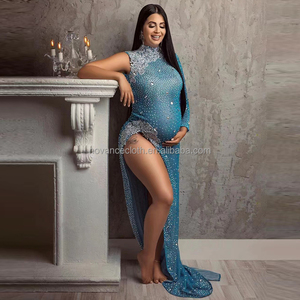 Vestidos de Fiesta Nocance con Lentejuelas para Tallas Grandes, <span class=keywords><strong>Ropa</strong></span> de Maternidad con Cristales y Diamantes para Sesiones de Fotos, Vestidos Largos para Mujeres Embarazadas - Product Image 1
