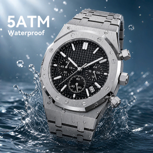 Relojes Clásicos <span class=keywords><strong>para</strong></span> Hombre, Reloj de Cuarzo de Moda <span class=keywords><strong>para</strong></span> Negocios, Luminoso, Resistente al Agua, Cronógrafo de Acero Inoxidable - Product Image 6