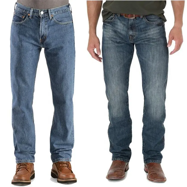 Jeans d'occasion en denim avec étiquette découpée, lot de grande taille, design de mode, pantalons de hombre d'occasion