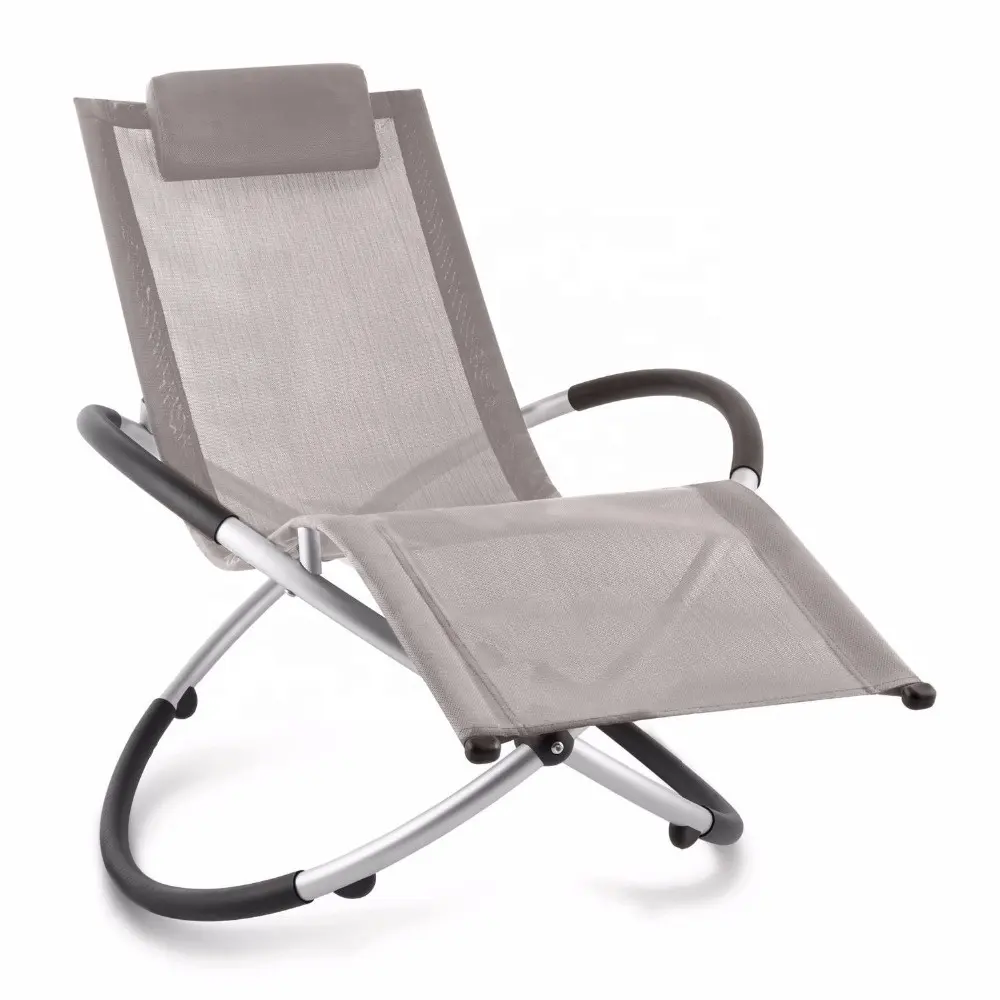 โยก Sun Lounger พับสวนโยกเก้าอี้อลูมิเนียมกรอบ Lounger