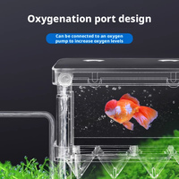 Boîte d'isolement pour l'élevage de poissons en verre 200 ml, incubateur d'aquarium carré transparent avec trou pour pompe à air et ventouse, pour alevins de Guppy et de Betta