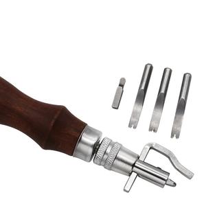 Déchiqueteuse de bord de support de bord de <span class=keywords><strong>Groover</strong></span> 7 en 1, rainure de couture en cuir réglable, biseaux de bord en cuir, travail de maroquinerie bricolage - Product Image 5