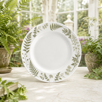 Assiette de dîner en porcelaine rose de 8 pouces à impression personnalisée, motif floral vintage, assiette ronde pour promotion, style britannique économique