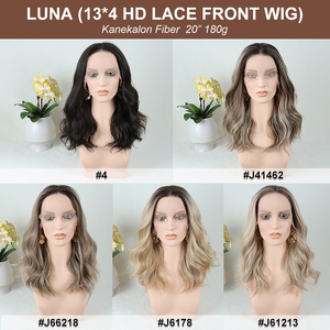 Perruques synthétiques Julianna Body Wave, couleur ombrée, avec raie au milieu, en fibre capillaire naturelle, pour femmes, pour les fêtes - Product Image 6