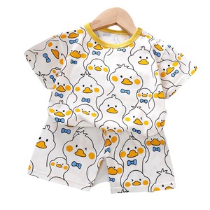 Combinaisons d'été pour enfants à motifs de dessins animés, à manches courtes, adaptées aux garçons et aux filles, respirantes et confortables - Product Image 1