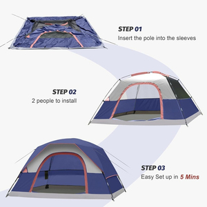 <span class=keywords><strong>Tente</strong></span> à deux places imperméable et coupe-vent pour les vacances en bord de mer, à une chambre, en tissu Oxford, à construction tubulaire, pour toutes les saisons - Product Image 6