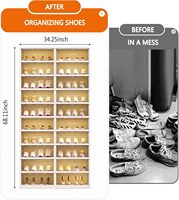 Organizador para Armario o Entrada, Zapatero Plegable con Puertas, Armario Apilable para Almacenamiento de Zapatos con Tapas para Sala de Estar
