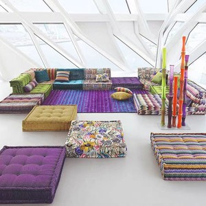 Divano letto minimalista a forma di U allungabile divano letto <span class=keywords><strong>accogliente</strong></span> Mahjong modulare appartamento Set in tessuto con spugna per ville - Product Image 6