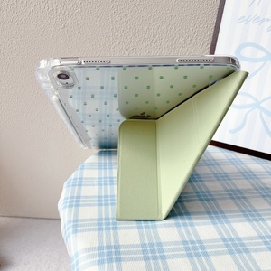 Étui pour tablette en cuir PU à pois, pliable en trois, avec support pliable et fente pour stylet, <span class=keywords><strong>coque</strong></span> transparente pour <span class=keywords><strong>iPad</strong></span> 10 10.<span class=keywords><strong>9</strong></span> 2022 et <span class=keywords><strong>iPad</strong></span> 11 A16 2025 - Product Image 4
