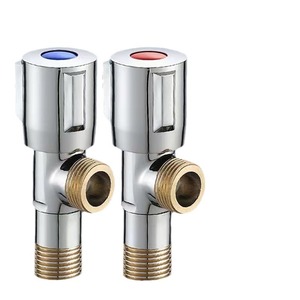 Robinet d'angle en cuivre 20 mm avec vanne d'arrêt intégrée eau chaude/froide, raccord de plomberie à haut débit - Product Image 2