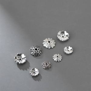 ทําด้วยมือ 6 มม.8 มม.925 เงินสเตอร์ลิงรูปหัวใจTorus DIYดอกไม้ลูกปัดหมวกหมวกอุปกรณ์เสริมสําหรับเครื่องประดับทํา - Product Image 1