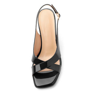 Sandali da Donna con Plateau, Tacco Largo Comodo, Punta Aperta con Cinturino alla Caviglia, Scarpe da Cerimonia - Product Image 3