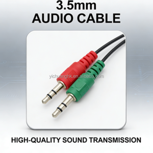 Adaptador 2 en 1 para Auriculares de 3.5MM con Cabeza de Cobre Puro, Divisor de Audio 1 a 2 con Cable Rojo/Verde para Teléfono, Computadora, Karaoke - Product Image 4