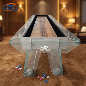 WANYAJU Juego de Mesa de Shuffleboard Popular para Exteriores de 12 pies, Mesa de <span class=keywords><strong>Billar</strong></span> de 9 pies, Diseño de Mesa Transparente de Cristal - Product Image 1