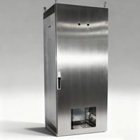 Boîtier de distribution extérieur sur pied en acier inoxydable 304, indice de protection IP65, avec revêtement en poudre