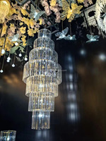 Accessoires de mariage tendance, lustre de mariage à 7 étages de 140 cm, lampe suspendue, décorations de plafond pour mariage, lustre en cristal LED