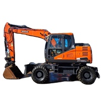 Excavadora de Ruedas Usada Daewoo Doosan DXW140 DX150W DX165W Modelo 2023, 16t, Cucharón de 0.5m, Motor y Caja de Cambios en Stock, Segunda Mano