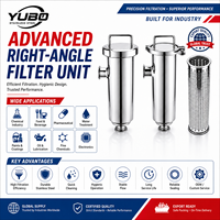 Boîtier de filtre sanitaire à angle droit en acier inoxydable SS316L avec couvercle à serrage et panier en acier inoxydable pour la traitement hygiénique des liquides OEM