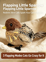 Jouet pour chat incontournable : oiseau volant réaliste en coton, plastique et plumes, avec sons réalistes et couinement, pour jeu de chasse ludique