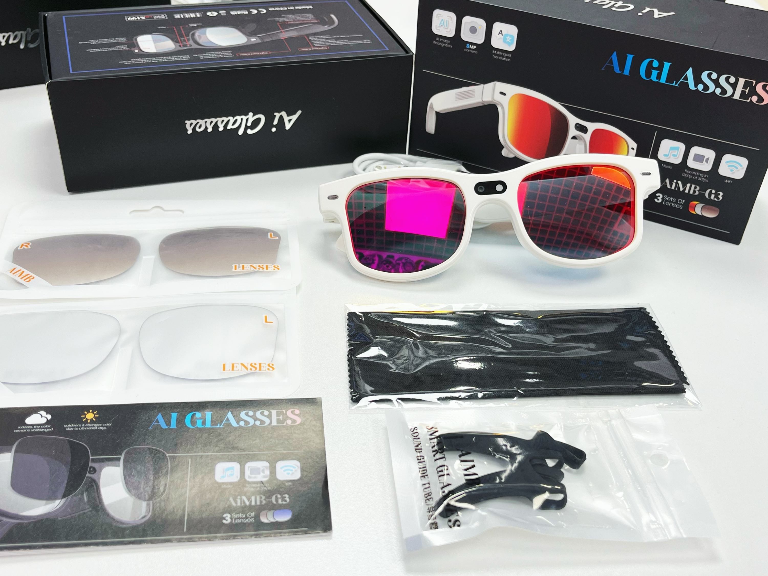 2025 Trending Portable Smart Glasses: AI Translator Voice Call 800W Camera HD Recording, Cross-Border & User-Friendly Eye Glass · image 4