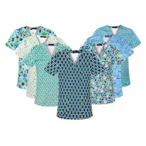 Australia Hot Sale Wholesale Nurse Uniform Sets Top Medical Hospital Nursing Suits Short-Sleeved Nurse Cotton Shirts