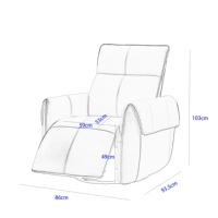 Fauteuil inclinable pivotant en tissu Arleather, design contemporain, ergonomique, garantie 5 ans, pour chambre à coucher