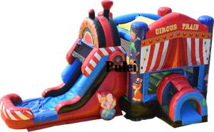 Cirque Train rebond château piscine toboggan extérieur gonflable piscine château toboggan enfants gonflable paradis fête Commercial - Product Image 5