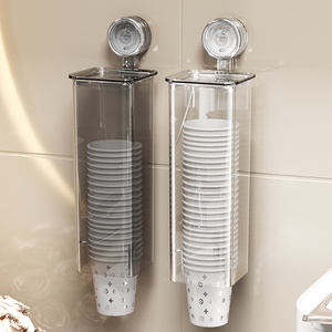 Portabicchieri Monouso Minimalista a Parete con Ventosa, Senza Foratura, <span class=keywords><strong>per</strong></span> Cucina e Zona Bevande - Product Image 4