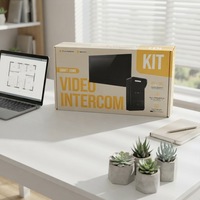 Videoportero Familiar de 7 Pulgadas con Intercomunicador, RFID, IR-Cut, HD 1000TVL, Cámara con 4 Botones, 4 Monitores y 1 Cerradura Eléctrica