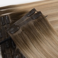 Extension de cheveux humains vierges 100% naturels, Double étiré à clipser, personnalisés, 120g