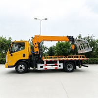 Grue montée sur camion Foton personnalisée de 6,3 tonnes à bras télescopique avec télécommande, pompe de boîte de vitesses et engrenages, hauteur de levage de 15 m, Chine
