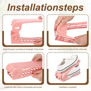 2025 New Double Deck Shoe Rack <b>Shelf</b> for Closet Organization <b>Adjustable</b> Shoe Stacker Space Saver Shoe Slots - Product Image 3