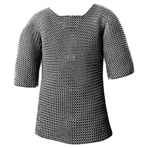 Vente en gros Chemise de cotte de mailles médiévale Haubergeon Armure d'anneau en acier doux de qualité supérieure - Product Image 1