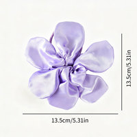 WENNAN Grands élastiques à cheveux en satin à fleurs, chouchous floraux surdimensionnés pour femmes, accessoires de coiffure pour fêtes