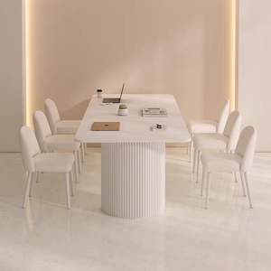 Escritorio de madera ecológico moderno con luz LED, escritorio de lujo para el hogar/oficina, hotel/centro comercial, mesa de reunión larga, de estilo moderno, con luz LED - Product Image 3