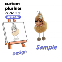 Porte-clés en peluche singe mignon, personnalisable avec logo OEM/ODM, mini poupée en peluche douce, pendentif clé, vente en gros, accessoire
