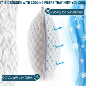 दोहरी पक्षीय बांस और शीतलन कपड़े तकिया-शेडेड मेमोरी फोम भरने कस्टम लोगो विकल्प फ्फी बिस्तर तकिया - Product Image 2