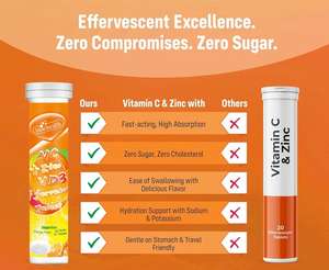 วิตามินซีปราศจากน้ำตาลบวกแท็บเล็ตสังกะสี D3ฟู่สำหรับการสนับสนุนภูมิคุ้มกัน-แท็บเล็ตที่มีฤทธิ์สูงวิตามินซี1000มก. - Product Image 6