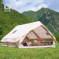 Portable jinglufa famille gonflable tube d'air cadre glamping tente de camping sauter maison tente