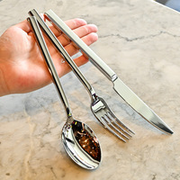 Ensemble de couteaux et cuillères de luxe en acier inoxydable 304 épaissi, poli miroir, pour mariage, hôtel et restaurant